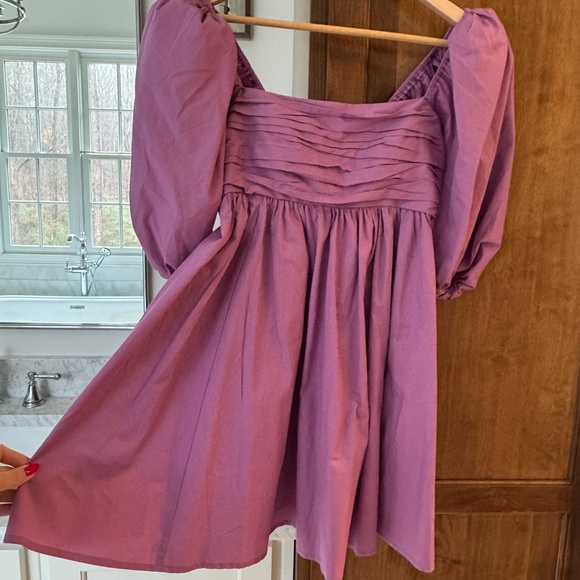 Abercrombie Purple Puff Sleece Dress with Pockets - size petite small - Picture 3 of 5